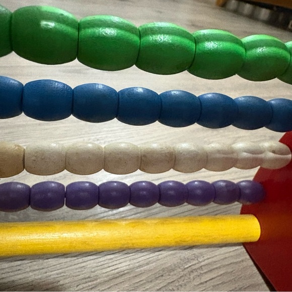 Vintage PLAYSKOOL Abacus Wooden Bead Counting Math Toy Rainbow 60’s-70’s - Picture 10 of 11